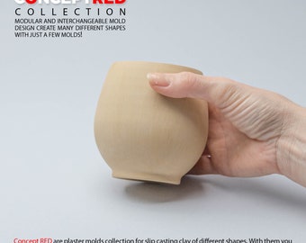 Slipcasting plaster mold for ceramic form Gipsform for medium size mug cup CR 025