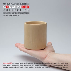 Slipcasting mold Mug plaster mold for slipcasting Handleless Cup Plaster Mold for Slip Casting, Casting Mold, Ceramic Mold CR 027