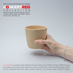 Slipcasting plaster mold for mug planter handleless cup for slip casting, casting mold, ceramic mold CR 031
