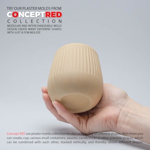 Slipcasting mold Mug plaster mold for slipcasting Handleless Cup Plaster Mold for Slip Casting, Casting Mold, Ceramic Mold CRC 035BOT-036TOP