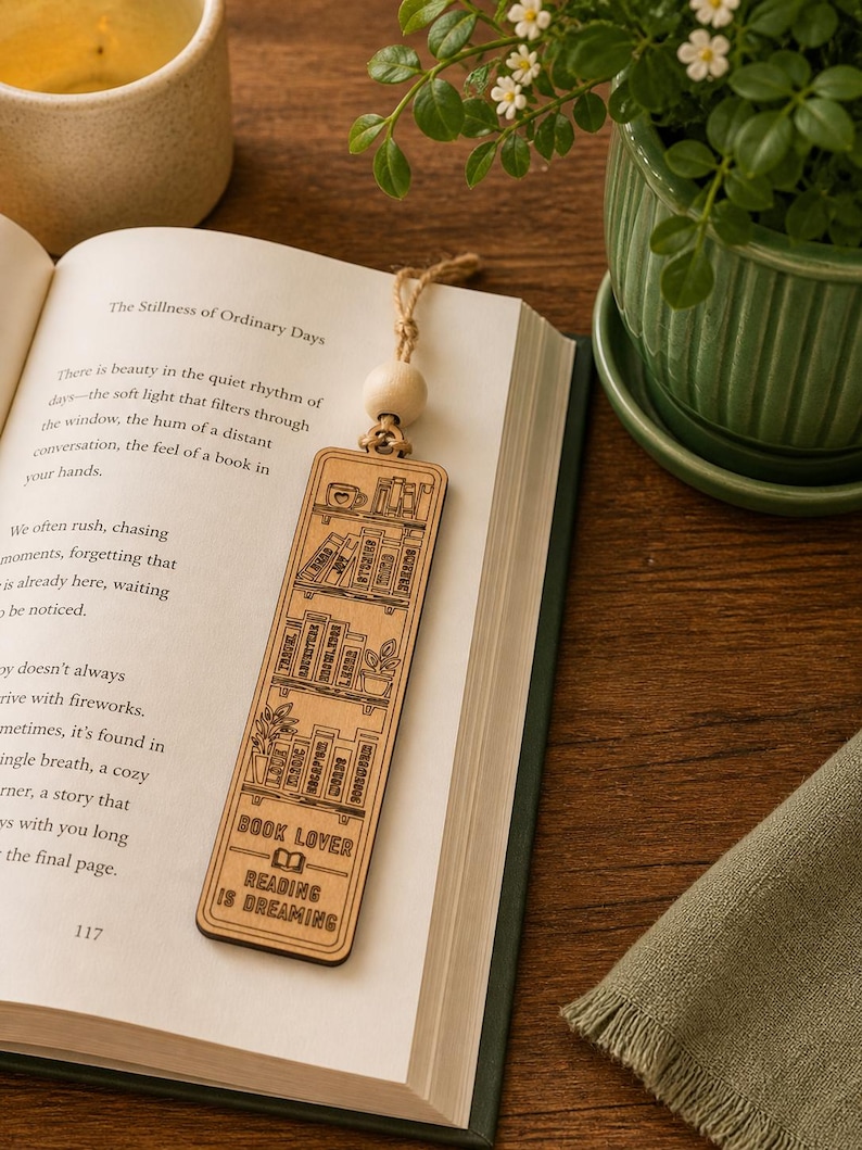 Personalized Wooden Bookmark, Custom Engraved Book Lover Gift, Reader ...