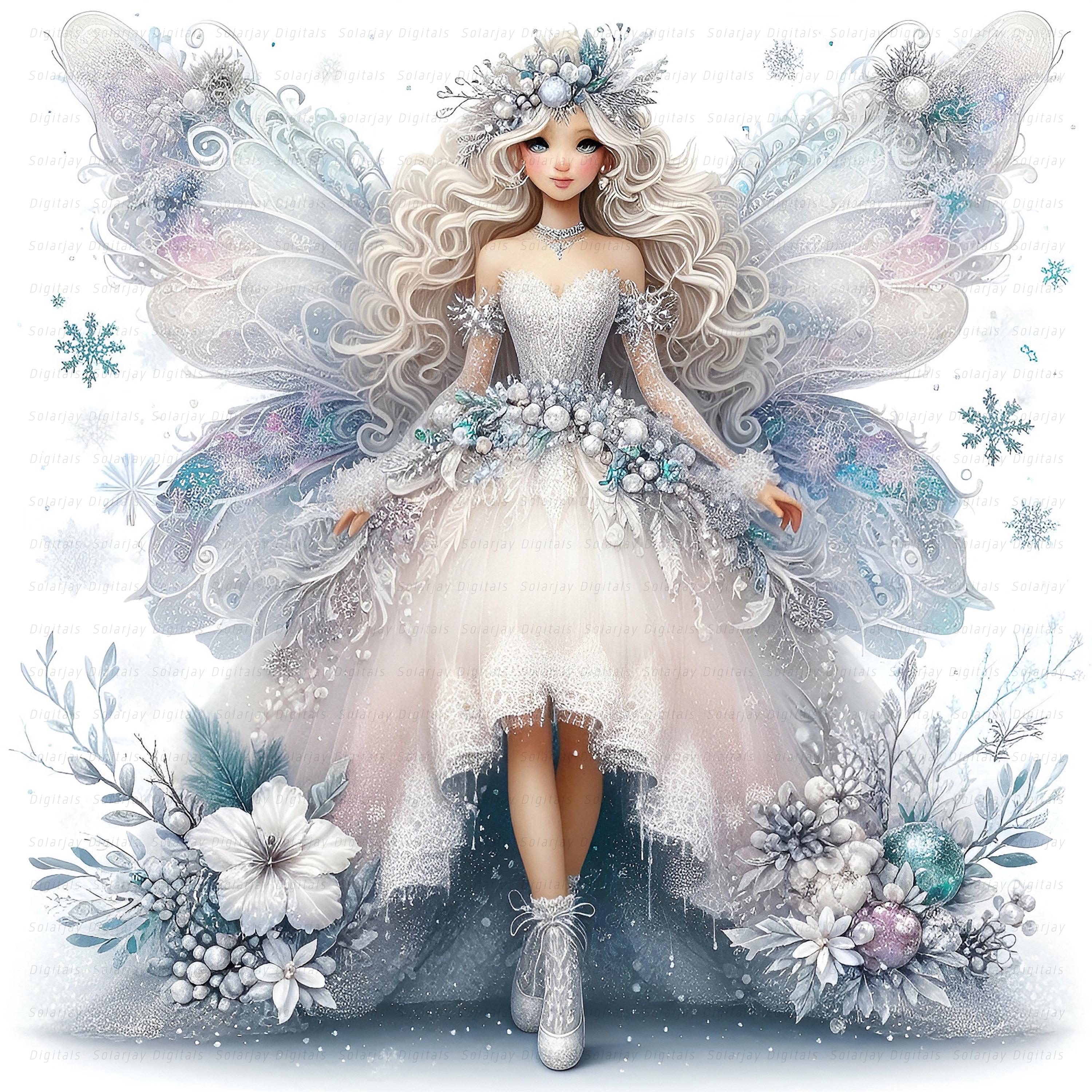 sachin and babi light blue dress Winter Fairy Print  Yanmei.net