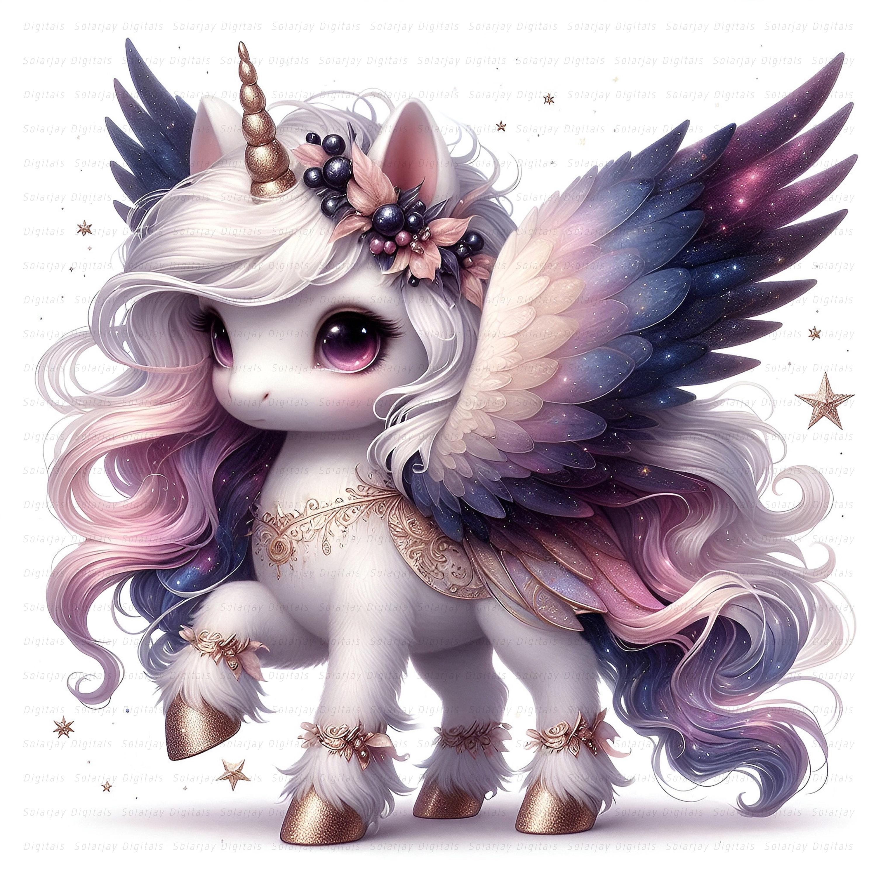 Pink & Purple Unicorn Clipart Set: Fantasy Paper Crafts (10 Jpgs ...
