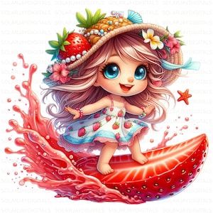 Summer Gnome Clipart Bundle: Tropical PNG & JPG, Commercial Use