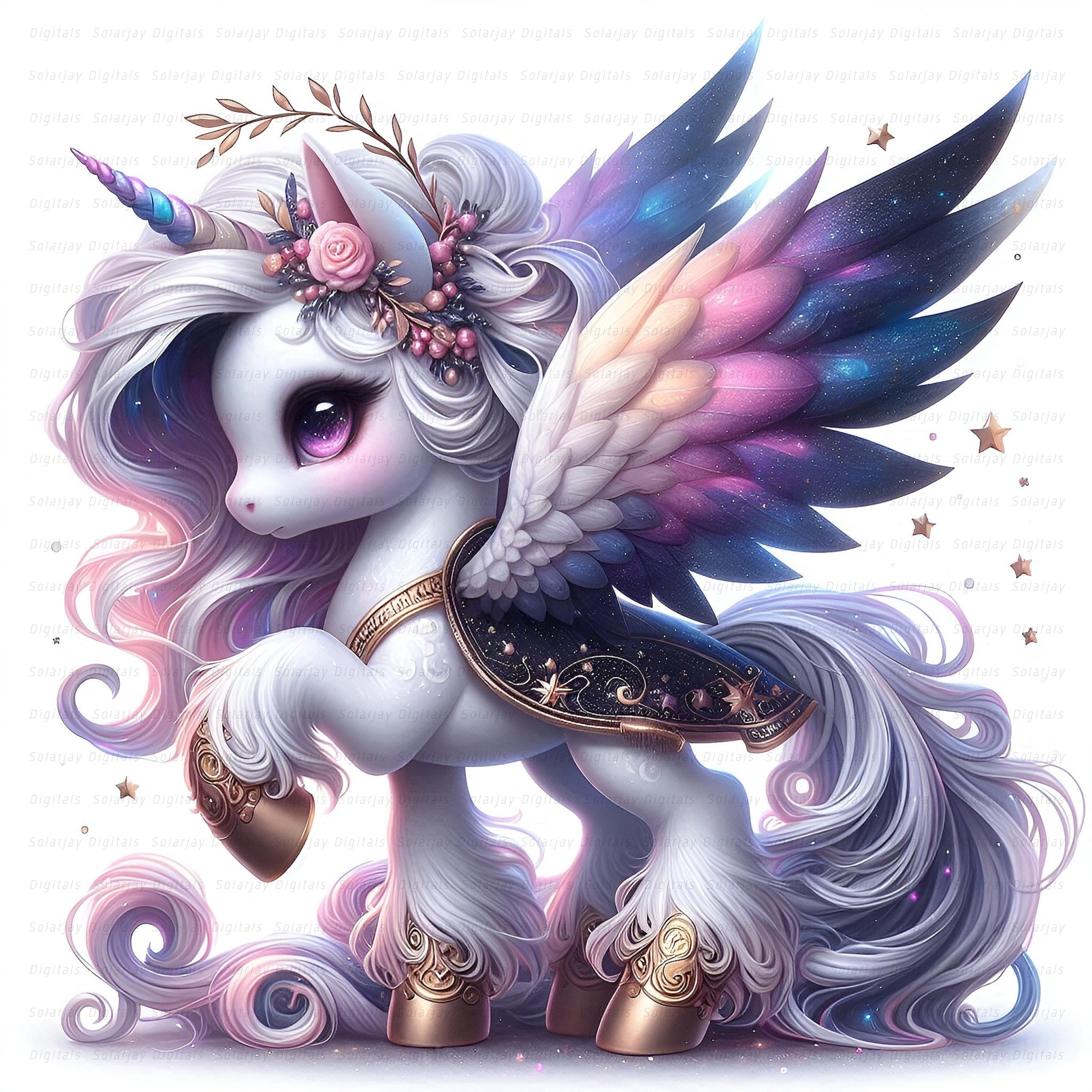 Pink & Purple Unicorn Clipart Set: Fantasy Paper Crafts (10 Jpgs ...