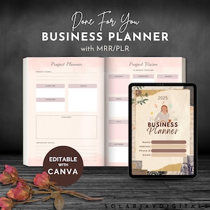 Business Planner Template Small Business Planner Start Up Workbook Canva Template Digital Business Planner mit MMR und PLR Planer