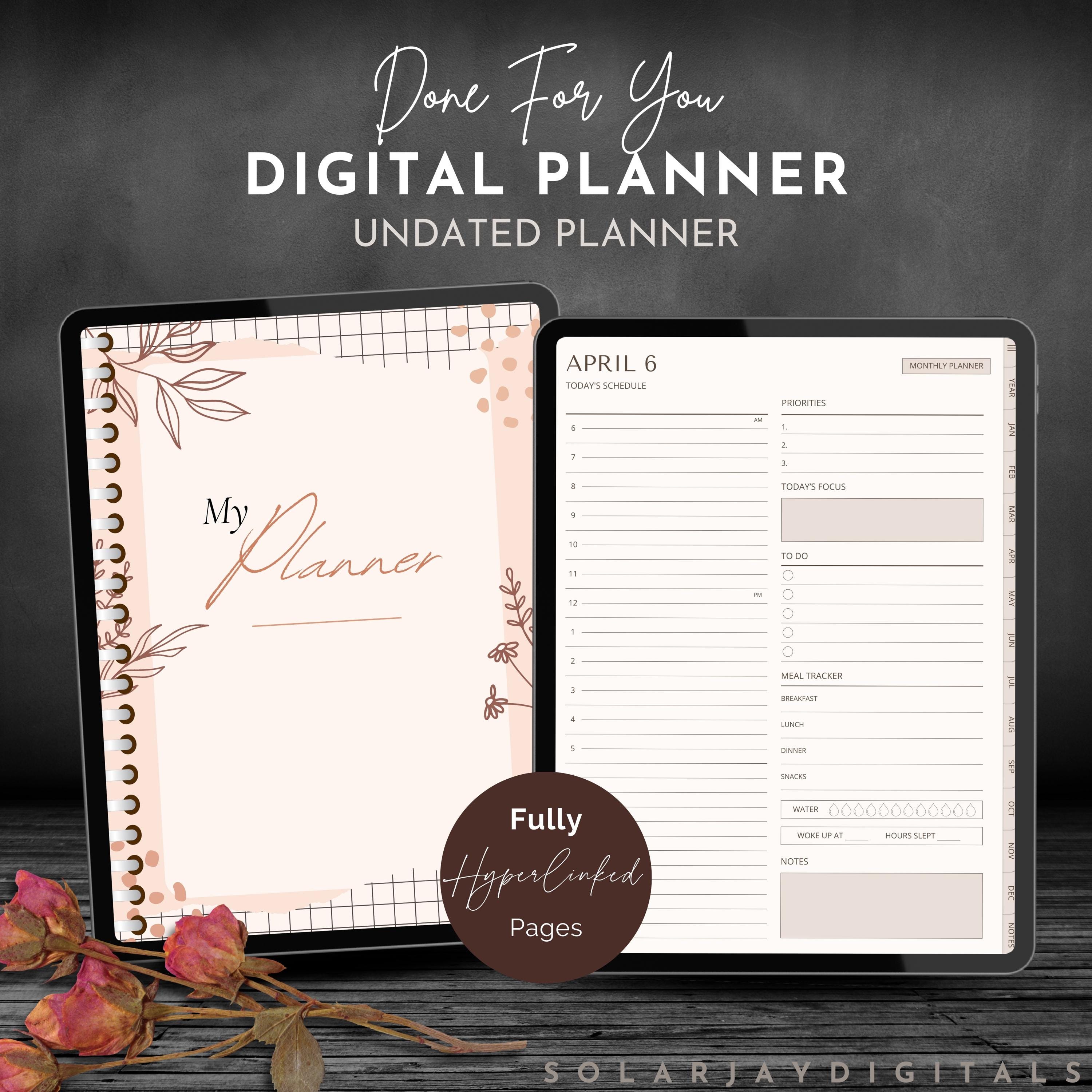 Undated Digital Planner for Goodnotes iPad & Android Digital Planner - Etsy
