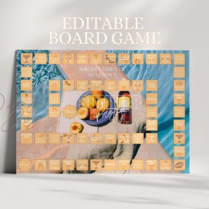 Summer Party Bachelorette Board Game, Editable Drinking Fun Bridal Party Game, Gift for the Bride, Vacation Pool Game, Girls night out game