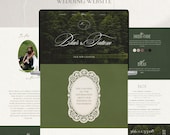Vintage Wedding Website Template, Classic Lake Theme, Aesthetic Canva Wedding Site, Elegant & Luxurious