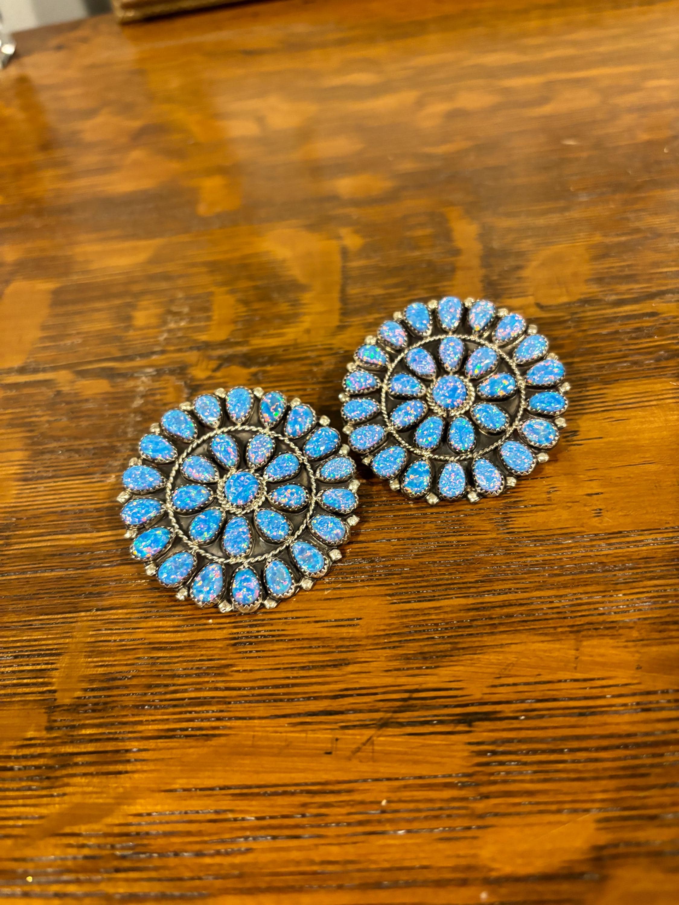 Genuine Opal Cluster Studs