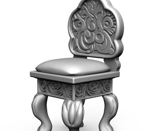 1:12  Ancient Flora Dining Chair Dollhouse Miniature - 3D STL Print file Instant Download