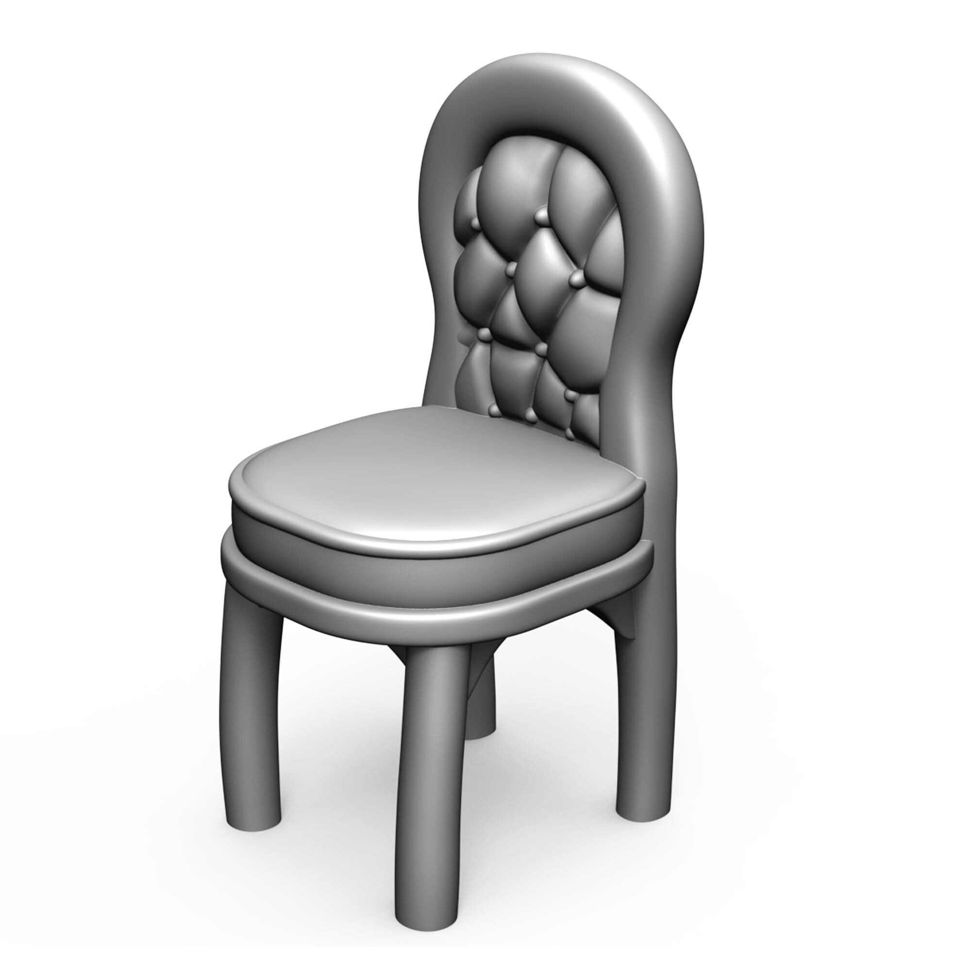 1:12  TV Lounge Chair Dollhouse Miniature - 3D STL Print file Instant Download