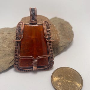 Snakeskin agate wire wrapped pendant