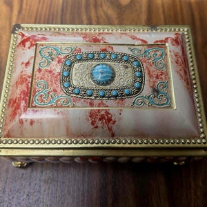 Blue Bird Confectionery Jeweled Tin Box - Candy, Trinket & Jewelry Box
