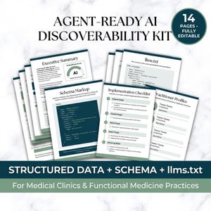 Agent-Ready AI Discoverability Kit for Clinics | Structured Data + Schema + llms.txt Templates