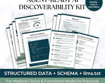 Kit de descubrimiento de IA listo para agentes para clínicas / Datos estructurados + Esquema + Plantillas llms.txt