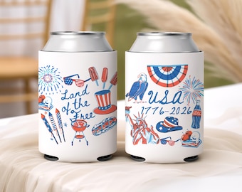 USA Can Cooler 4th of July Party Favors 250th Anniversary America Party Decor July 4th Decor Party Drinks American Independence Day Gifts