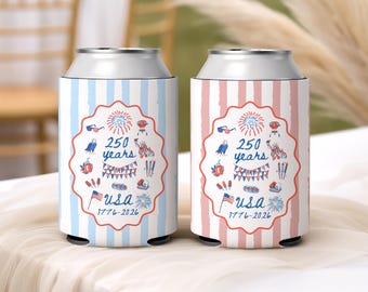 USA Can Cooler 4th of July Party Favors 250th Anniversary America Party Decor July 4th Decor Party Drinks American Independence Day Gifts