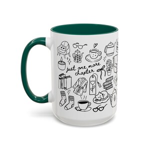 Customizable Mug Just One More Chapter Bookish Mug Book Gifts for Readers Book Club Hot Chocolate Mug Librarian Personalized Name Coffee Green