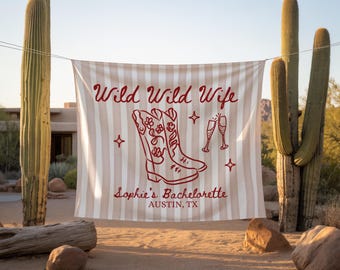 Wild Wild Wife Banner Western Bachelorette Decor Nashville Bachelorette Sign Last Rodeo Bridal Party Personalized Wild Wifey Sign Backdrop