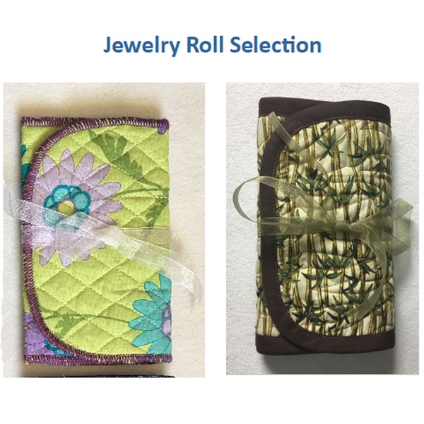 Jewelry Roll Keep Tangle-Free Necklaces Travel Bag 2 Sizes Padded, Quilted Cotton Inside & Outside, Shipping Included