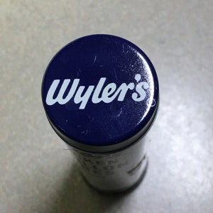 WYLER's BouillonTIN Vintage Empty Collectable Cylinder Metal Tin, 5 Cubes Product Box Made by Wyler & Company Ship Included