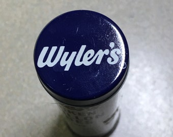 WYLER's BouillonTIN Vintage Empty Collectable Cylinder Metal Tin, 5 Cubes Product Box Made by Wyler & Company Ship Included