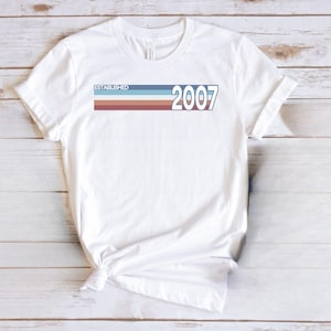 Mens 18th Birthday T-Shirt, Established 2007 Retro Strip, Great Gift, Gift for Him, Gift for Her, Birthday Gift, Birthday T-Shirt
