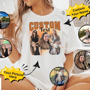 Custom Girl friend T-Shirt, Shirt With Girlfriend Face, Custom Photo Vintage Shirts, Custom Your Own Picture Idea, Graphic Bootleg Tee