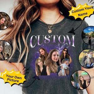 Custom Girl friend T-Shirt, Shirt With Girlfriend Face, Custom Photo Vintage Shirts, Custom Your Own Picture Idea, Graphic Bootleg Tee