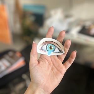 Autocollant emo en vinyle - Yeux qui pleurent, esthétique anime, larmes de fille triste, art émotionnel, décalcomanie imperméable à l'eau pour ordinateur portable, skateboard, bouteille d'eau