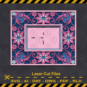 9 x 13 Photo Frame Laser Cut Files, Layered Frame, Multilayer Photo Frame, Glowforge Files, Svg Dxf Ai Pdf Dwg Rld Instant Download, PF 02