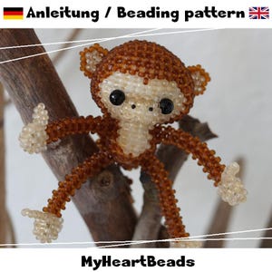 Mono (Animal de cabeza grande con cuentas) - Instrucciones como libro electrónico en alemán/inglés