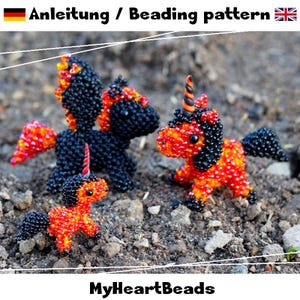 Unicornio de fuego y Pegaso - Instrucciones en formato eBook (Animales con cuentas) Alemán/Inglés