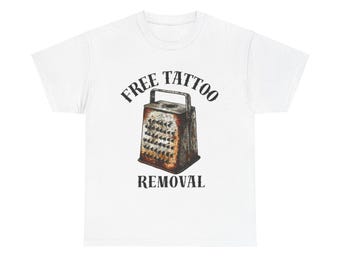 T-shirt unisexe en coton épais pour enlever les tatouages