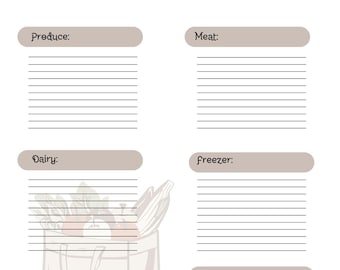 Liste de courses imprimable