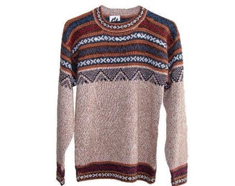 Handmade Sweater traditional geometric design  | Warm Lightweight | Perfect Gift | All season Wear | create by Ecuadorian artisans
