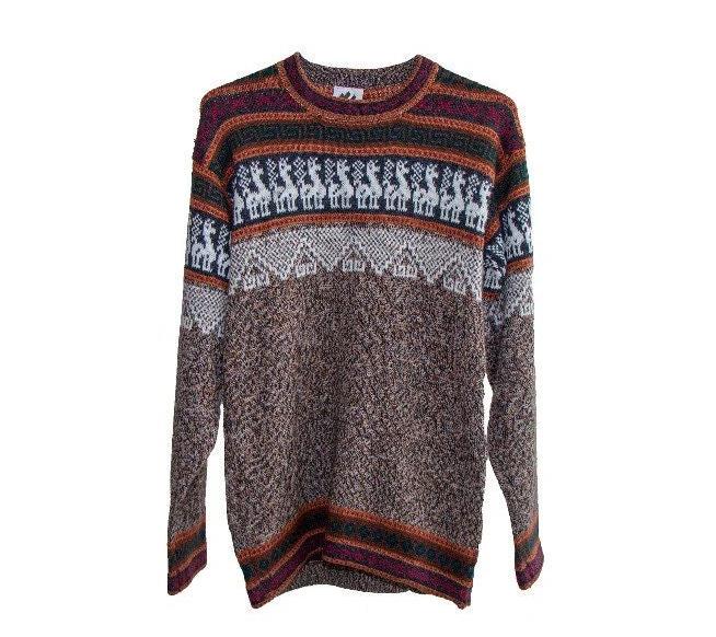 Handmade Traditional Sweater | Geometric and alpaca Pattern | Warm and Light Perfect Gift | All season Wear