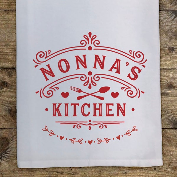 Nonna Tea Towel, Nonna Gift, Gift for Nonna, Nonna's Kitchen, Gift from Grandchild, Tea Towel, Screen Printed, Kitchen Towel, Kitchen Decor