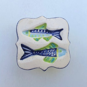 Fish Knob, Fish Drawer Pull, Colorful Fish Knob, Ceramic Fish Knob, Cabinet Hardware, Furniture Knob, Nautical Knob, Beach House Knob,Handle