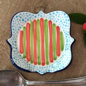 Colorful Spoon Rest, Kitchen Spoon Rest, Handmade Ceramics, Handmade Spoon Rest, Ceramic Spoon Rest, Abstract Spoon Rest, For the Cook