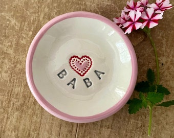 Baba Dish, Baba Gift, Baba Ring Dish, Baba's Teabag Holder, Gift For Baba, Baba Heart Dish, Baba Birthday Gift, Gift from Grandchild