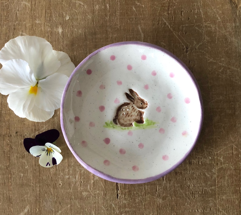 Small Dish Bunny Ring Dish Bunny Rabbit Dish Easter Bunny Ring Dish Spring