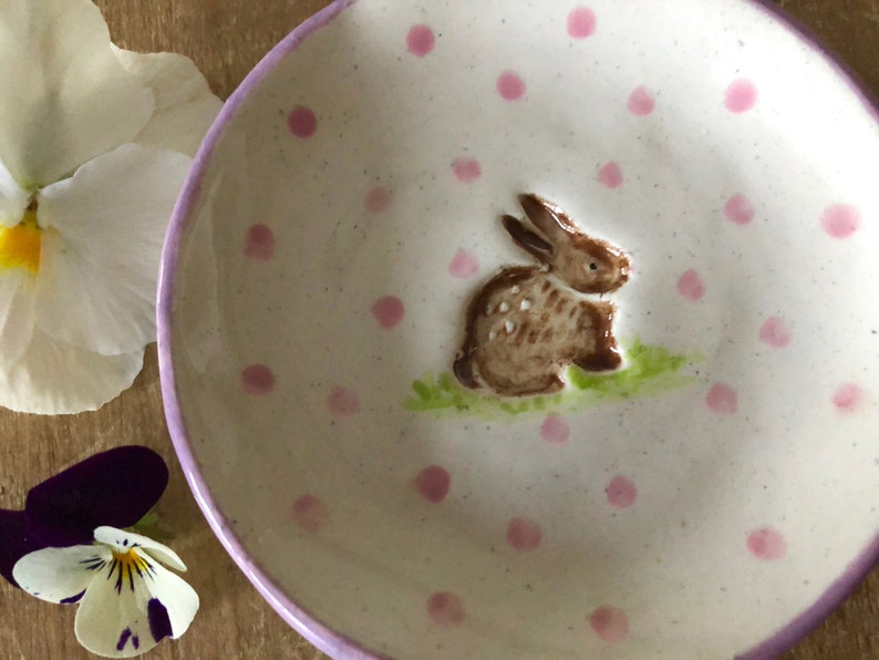 Small Dish Bunny Ring Dish Bunny Rabbit Dish Easter Bunny Ring Dish Spring