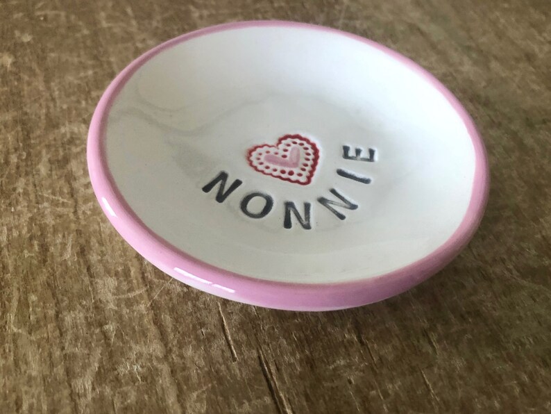 Nonnie Dish Gift from Grandchild Grandmother Gift Gift for Nonnie Handmade Ceramics Handmade Dish Nonnie Ring Dish Nonnie Heart Dish