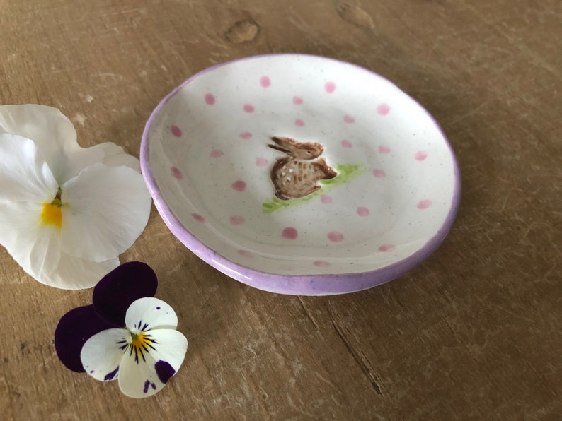 Small Dish Bunny Ring Dish Bunny Rabbit Dish Easter Bunny Ring Dish Spring
