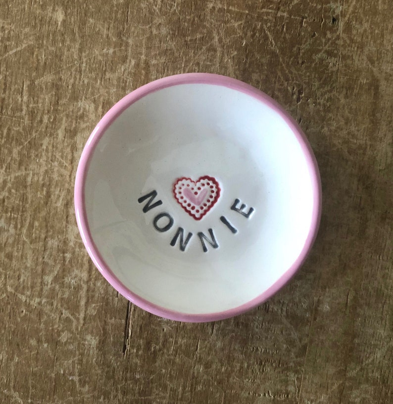 Nonnie Dish Gift from Grandchild Grandmother Gift Gift for Nonnie Handmade Ceramics Handmade Dish Nonnie Ring Dish Nonnie Heart Dish
