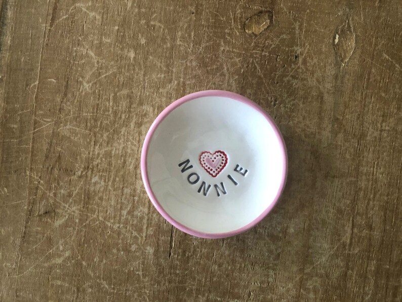 Nonnie Dish Gift from Grandchild Grandmother Gift Gift for Nonnie Handmade Ceramics Handmade Dish Nonnie Ring Dish Nonnie Heart Dish