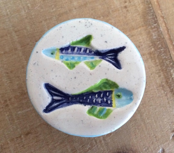 Nautical Knob Pull Ceramic Fish Knob Beach House Knobs Fish Drawer Pull Fish Drawer Handles Kitchen Cabinet Knob Colorful Fish Knob