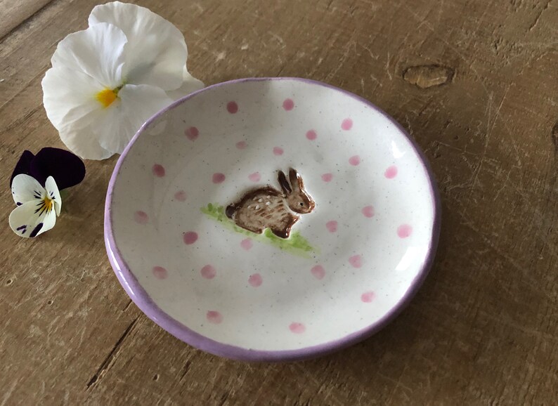 Small Dish Bunny Ring Dish Bunny Rabbit Dish Easter Bunny Ring Dish Spring
